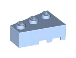 Лява покривна плочка 2X3: {светло кралско син}