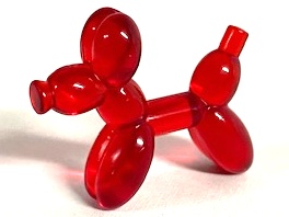 Minifigure, Utensil Balloon Dog: {прозрачно червен}