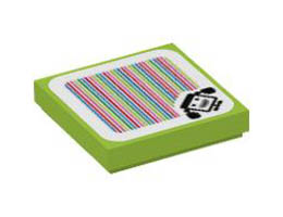 FLAT TILE 2X2, W/ STICKER NO. 150: {ярко жълто-зелен}