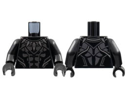 Torso Armor, Silver Teeth Necklace and Trim, Pearl Dark Gray Muscle Panels Pattern / Black Arms / Black Hands: {черен}