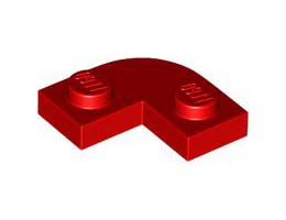 PLATE 2X2, 1/4 CIRCLE, W/ CUT OUT: {ярко червен}