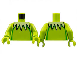 Torso Yellowish Green Collar with 5 Sharp Scallops, Green Stripes Down Sides Pattern / Lime Arms / Lime Hands: {ярко жълто-зелен}