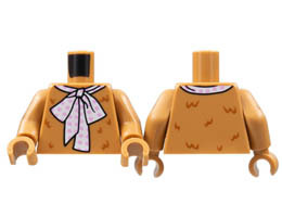 Torso Reddish Brown Fur, Large White Tie, Bright Pink Polka Dots Pattern / Medium Nougat Arms with Reddish Brown Fur Pattern / Medium Nougat Hands : {умерен нуга}