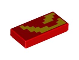 Плоска плочка 1X2, NO. 350: {ярко червен}