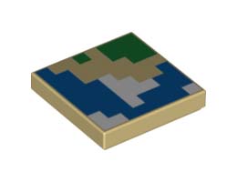 Плоска плочка 2X2, NO. 590: {тухлено жълт}