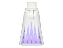 Mini Doll Hips and Skirt Full Length with Lavender Triangle Panels and Diamonds Pattern - Thin Hinge: {бял}
