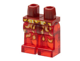 Hips and Trans-Red Legs with Bright Light Orange and White Flames Pattern: {нов тъмно червен}