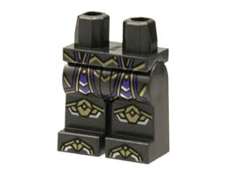 Hips and Legs with Armor, Gold and Silver Panel Lines, Dark Purple Trim Pattern: {титаниево метален}