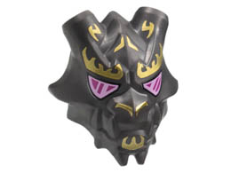 Minifigure, Visor Mask Ninjago Crystal King with Large Gold Markings and Magenta and Bright Pink Eyes Pattern: {титаниево метален}