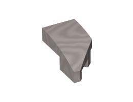 LEFT PLATE1X2,W/ BOW,45DEG.,NO. 1: {металическо сребрист}