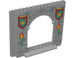 WALL 4X16X10, W/ GATE, NO. 12: {умерено каменно сив}