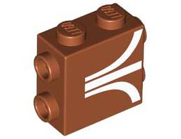 BRICK 1X2X1 2/3, W/ 8 KNOBS, NO. 1: {тъмно оранжев}