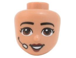 Mini Doll, Head Friends with Black Eyebrows, Reddish Brown Eyes, Dark Red Lips, Headset Pattern: {нуга}