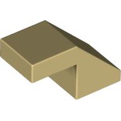 ROOF TILE 1X2, DEG. 45, W/O KNOBS: {тухлено жълт}