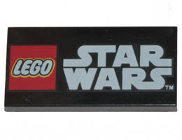 Tile 2 x 4 with LEGO Star Wars Logo Pattern: {черен}