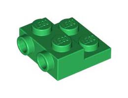Плочка 2X2X2/3 с 2 хоризонтални стъда : {тъмно зелен}