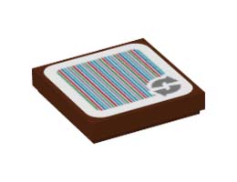 Плоска плочка 2X2, със стикер No. 175: {червеникаво-кафяв}