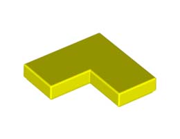 Плоска плочка ъглова 1X2X2: {пъстро жълт}