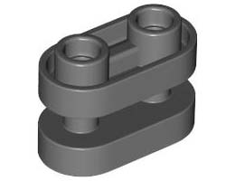 BRICK1X2, ROUNDED, W/ 3.2 SHAFT, NO. 1: {тъмно каменно сив}