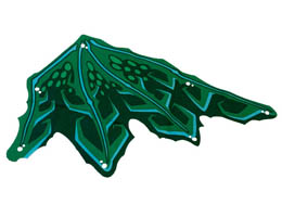 Cloth Wing Dragon Right, Medium Azure Ribs, Lime and Dark Green Scales Pattern: {тъмно зелен}
