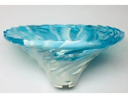 Tornado Spiral Wide with Marbled Trans-Light Blue Top Pattern: {бял}