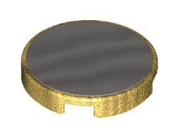 FLAT TILE 2X2,ROUND,W/ STICKER,NO. 150: {топло златист}