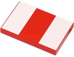Tile 2 x 3 with 2 White Rectangles Pattern: {ярко червен}