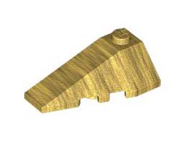 Лява покривна плочка 2X4 с ъгъл: {топло златист}