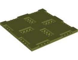 Плоча 16X16X2/3 с 8 изреза: {маслинено зелен}