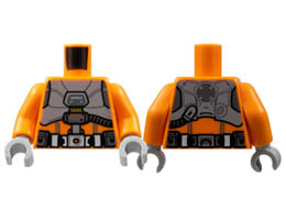 Torso XL-15 Flight Yoke, Light Bluish Gray Breastplate, Dark Bluish Gray Hose and Pouches Pattern / Orange Arms / Light Bluish Gray Hands : {ярко оранжев}