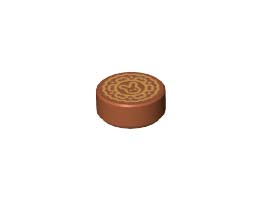 FLAT TILE 1X1, ROUND, NO. 180: {тъмно оранжев}