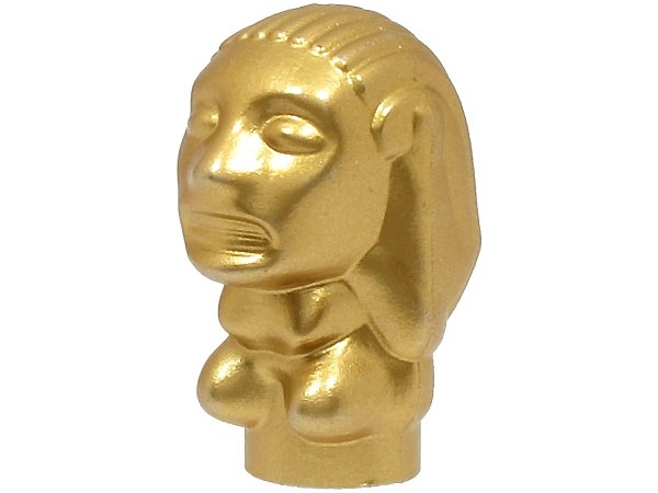Minifigure, Utensil Peruvian Temple Idol (Golden Idol) Type 2 - No Mold Position Number on Back, with Reinforced Inside: {тухлено жълт}