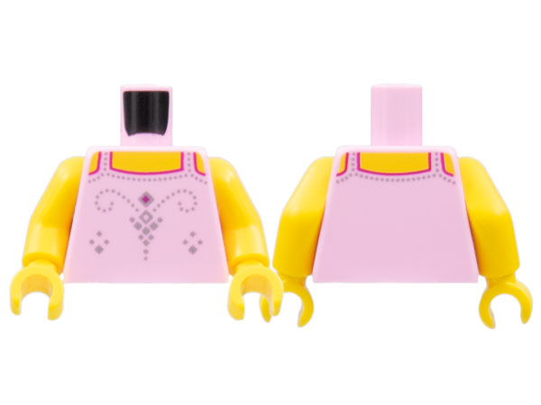Torso Tank Top, Silver Dotted Filigree, Yellow Neck Pattern / Yellow Arms / Yellow Hands: {светло пурпурен}