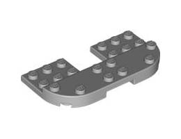 Плочка 8X4X2/3, 1/2 кръг, изрязана: {умерено каменно сив}