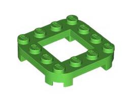 PLATE 4X4X2/3, CIRCLE, 2X2 HOLE: {ярко зелен}