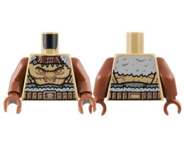 Torso Fur Trim Coat, Dark Brown Collar, Gorilla Face, Belt Pattern / Reddish Brown Arms / Reddish Brown Hands: {пясъчно жълт}