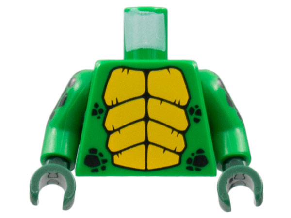 Torso with Bright Light Orange Large Scales and Black Small Scales Pattern / Green Arms with Black Scales Pattern / Dark Green Hands: {тъмно зелен}