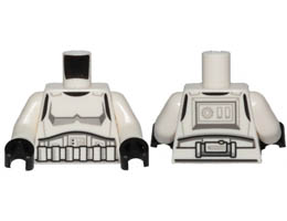 Torso SW Armor Stormtrooper Pattern / White Arms / Black Hands: {бял}