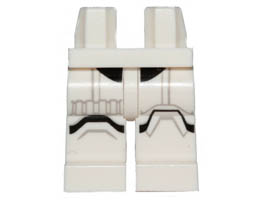 Hips and Legs with SW Stormtrooper Black and Gray Markings Pattern: {бял}