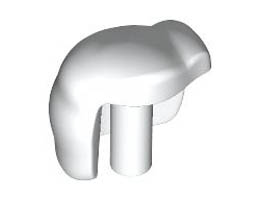 Large Figure Hand Right, Super Mario Fist with Bar (Cat Peach): {бял}