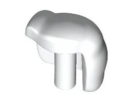 Large Figure Hand Left, Super Mario Fist with Bar (Cat Peach): {бял}