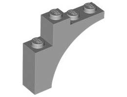 BRICK W/ BOW 1X4X3: {умерено каменно сив}