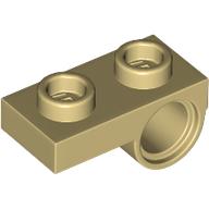 Плочка 1x2 с хоризонтален отвор ø4, 85 rev.: {тухлено жълт}