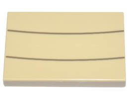 Tile 2 x 3 with 2 Dark Tan Curved Lines Pattern (Super Mario Sumo Bro Belly): {тухлено жълт}