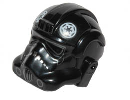 Minifigure, Headgear Helmet SW Stormtrooper Type 2, TIE Bomber Pilot with White Imperial Logo Pattern: {черен}
