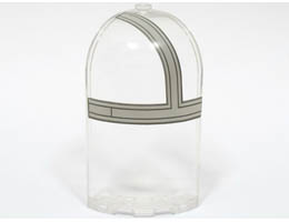 Panel 3 x 3 x 6 Corner Convex with Curved Top with Light Bluish Gray and Dark Bluish Gray SW The Razor Crest Canopy Pattern Model Left Side : {прозрачен}