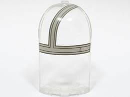 Panel 3 x 3 x 6 Corner Convex with Curved Top with Light Bluish Gray and Dark Bluish Gray SW The Razor Crest Canopy Pattern Model Right Side : {прозрачен}
