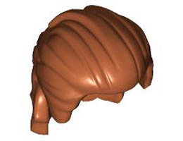 Minifigure, Hair Mid-Length Swept Back with Ruffled Back: {тъмно оранжев}