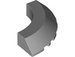 1/4 тухличка с дъга 5X5, изрязана: {умерено каменно сив}
