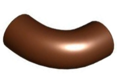 Brick, Round 1 x 1 d. 90 degrees Elbow Macaroni - No Stud - Type 2 - Axle Hole: {червеникаво-кафяв}